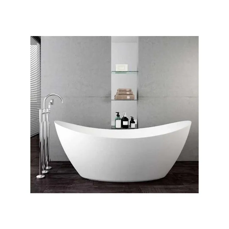 Vasca da bagno freestanding siena in acrilico sanitario bianco opaco - 173 x 73 x 75 cm - rubinetteria opzionale Senza rubinetteria, Senza sistema di