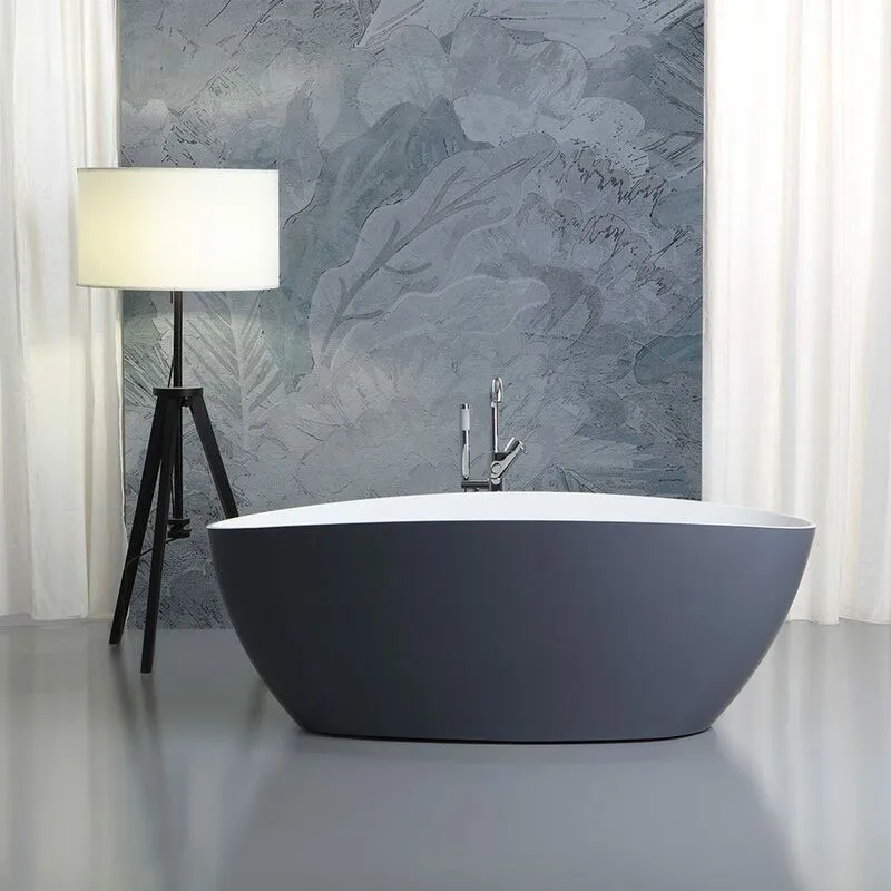 Vasca da bagno freestanding design moderno grigio rachele