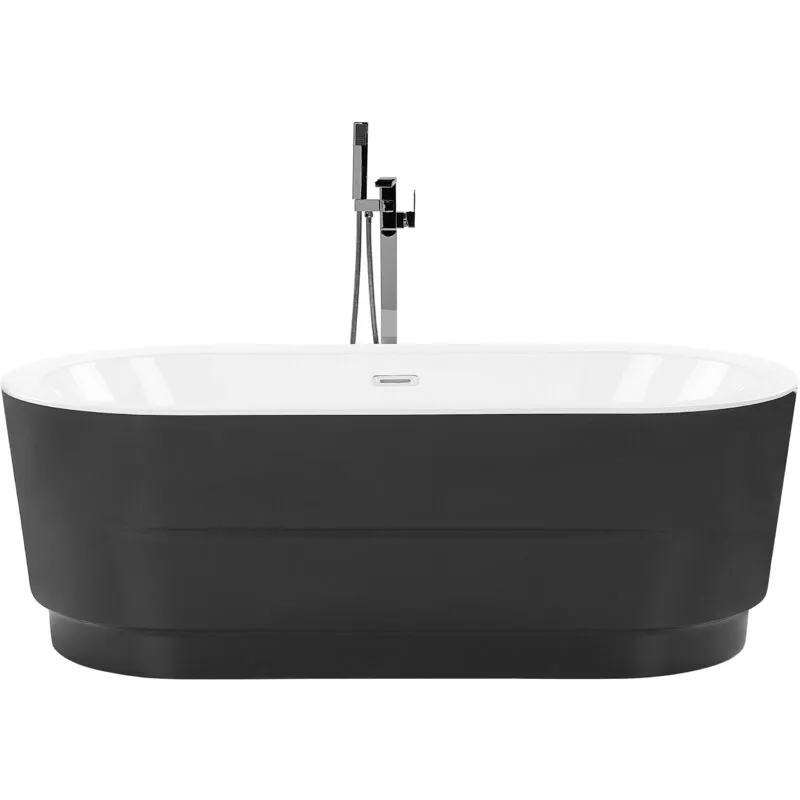 Vasca da Bagno Freestanding Acrilico Nero Ovale Design Moderno 170 cm Empresa