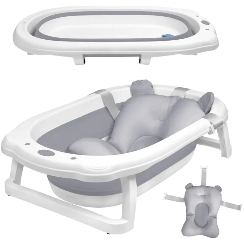 Naizy - Vaschetta per il bagno per bambini 82x50 cm Vaschetta per il bagno pieghevole antracite pp+pte Vaschetta per il bagno con poggiapiedi