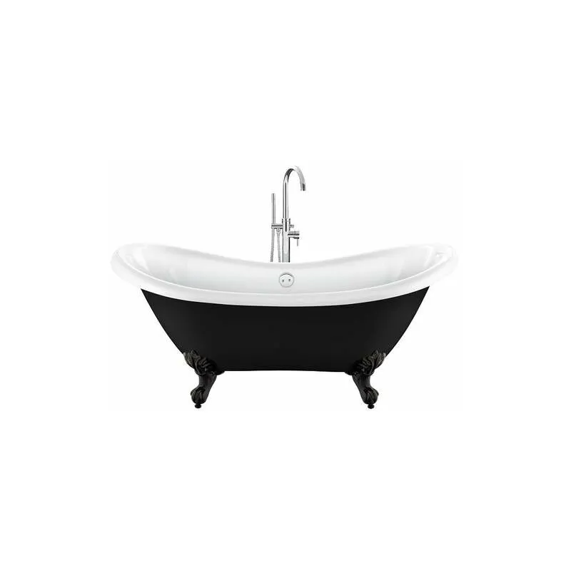 Vasca da bagno freestanding con piedini DARLINGTON Nera 175 cm Piedini di aquila Neri