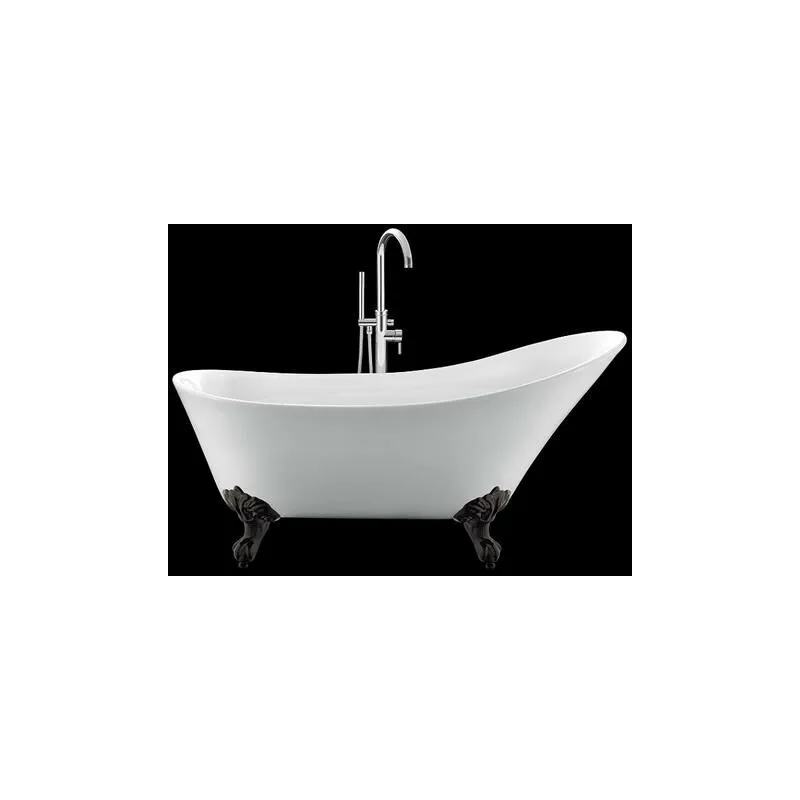 Vasca da bagno freestanding con piedini BALMAIN Bianca 161 cm Piedini di aquila Neri