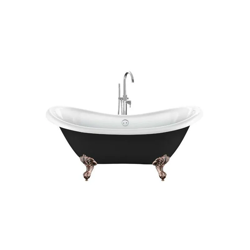 Rogier&mothes - Vasca da bagno freestanding con piedini darlington Nera 175 cm Piedini di aquila Rame