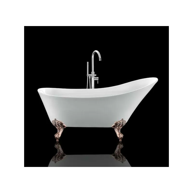 Vasca da bagno freestanding con piedini balmain Bianca 161 cm Piedini di aquila Rame