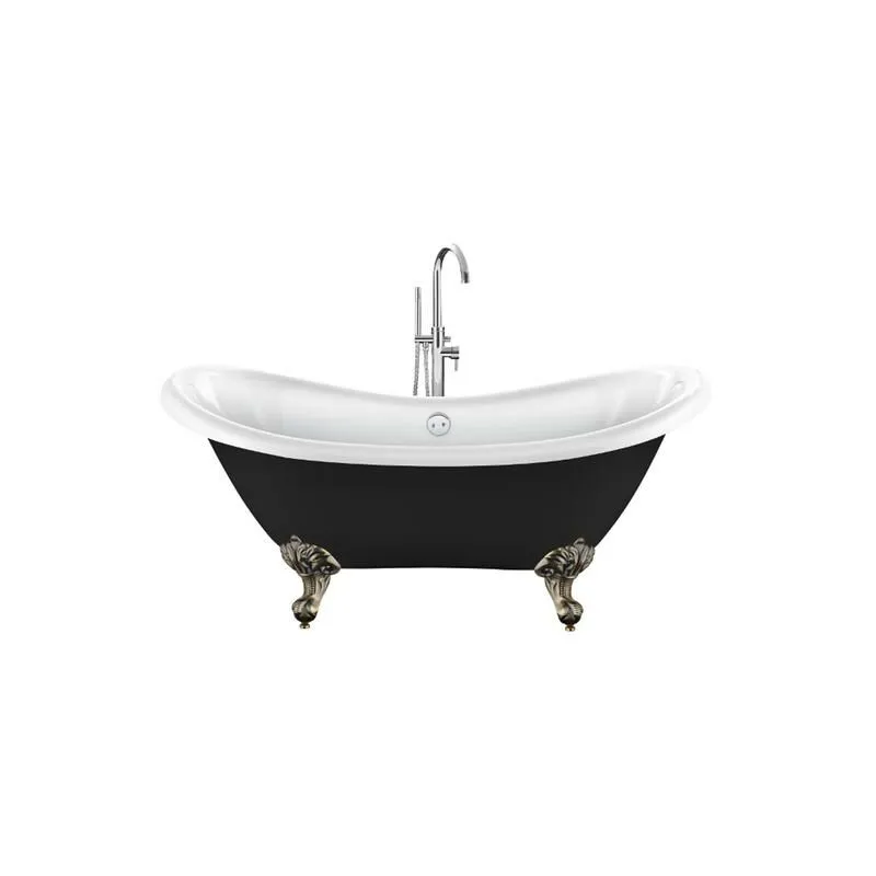 Rogier&mothes - Vasca da bagno freestanding con piedini darlington Nera 175 cm Piedini di aquila Bronzo