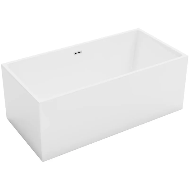 Vasca da bagno semi freestanding rettangolare 202 litri 150 x 75 x 58 cm Bianco Acrilico - pikaia