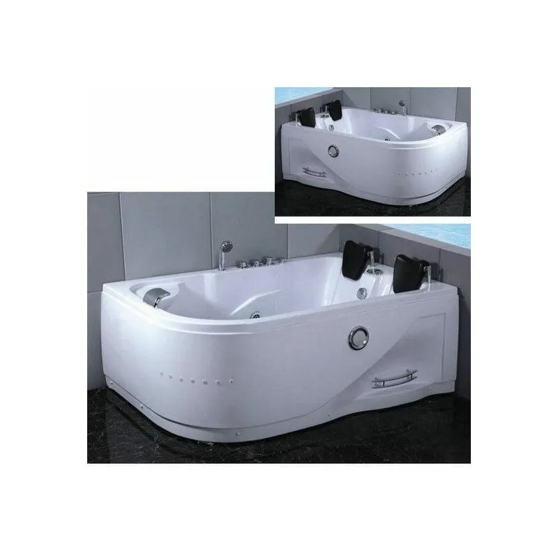 Bagno Italia Vasca da bagno idromassaggio cm 180X120 versione destra 24 getti airpool e whirlpool full optional cromoterapia