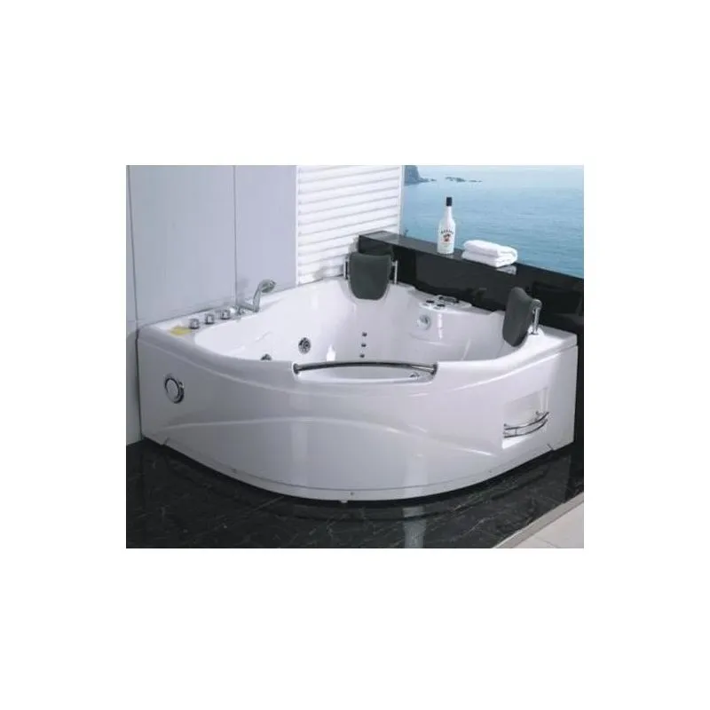 Bagno Italia - Vasca Idromassaggio versione destra da 150x150 cm per due persone 11 idrogetti cromoterapia