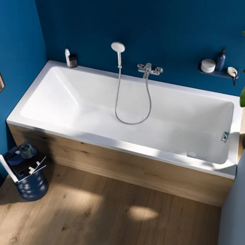 Vasca da bagno rettangolare ad incasso solo guscio in acrilico bianco 170x70 Cm