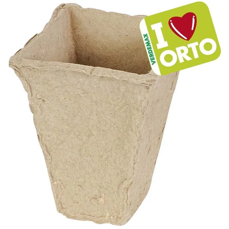 Verdemax - vasetti quadrati biodegradabili 10PZ semina piante orto fiori