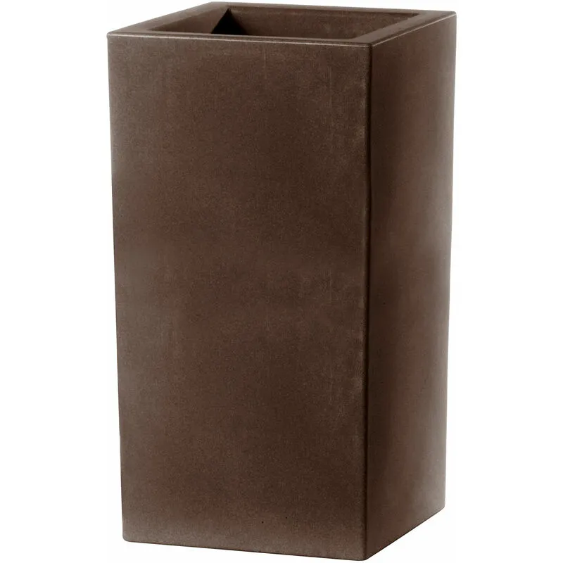 Vaso 40x40x80cm in Resina Tulli Schio Cubo Alto Essential 80 Bronzo