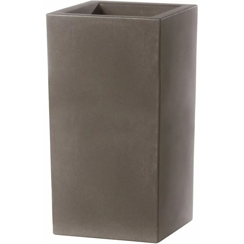 Vaso 40x40x80cm in Resina Tulli Schio Cubo Alto Essential 80 Cappuccino