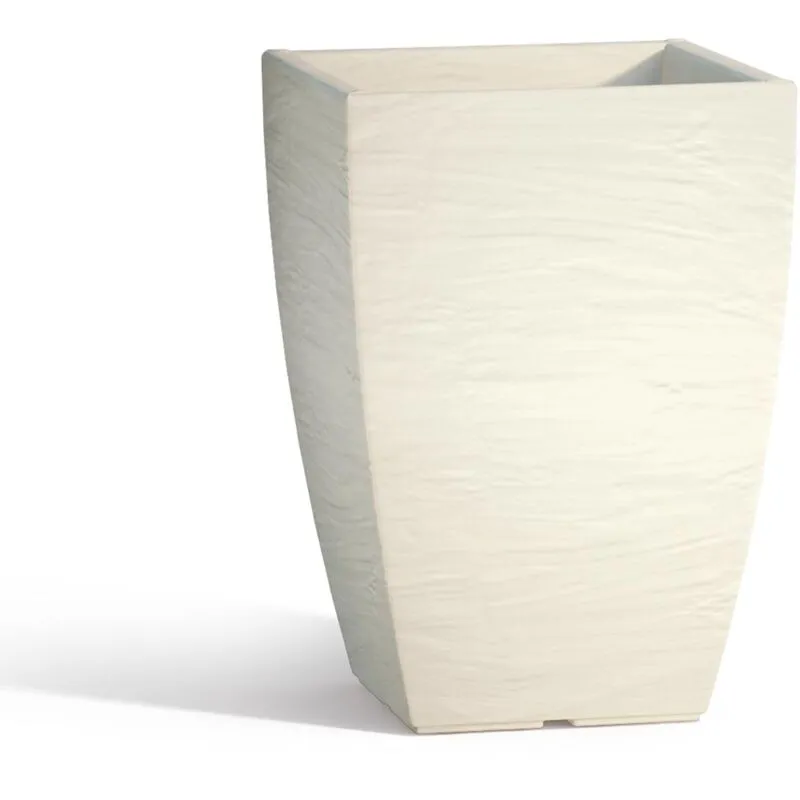Tekcnoplast - Vaso in resina mod. Aloe quadrato 27X27 cm h 40 avorio