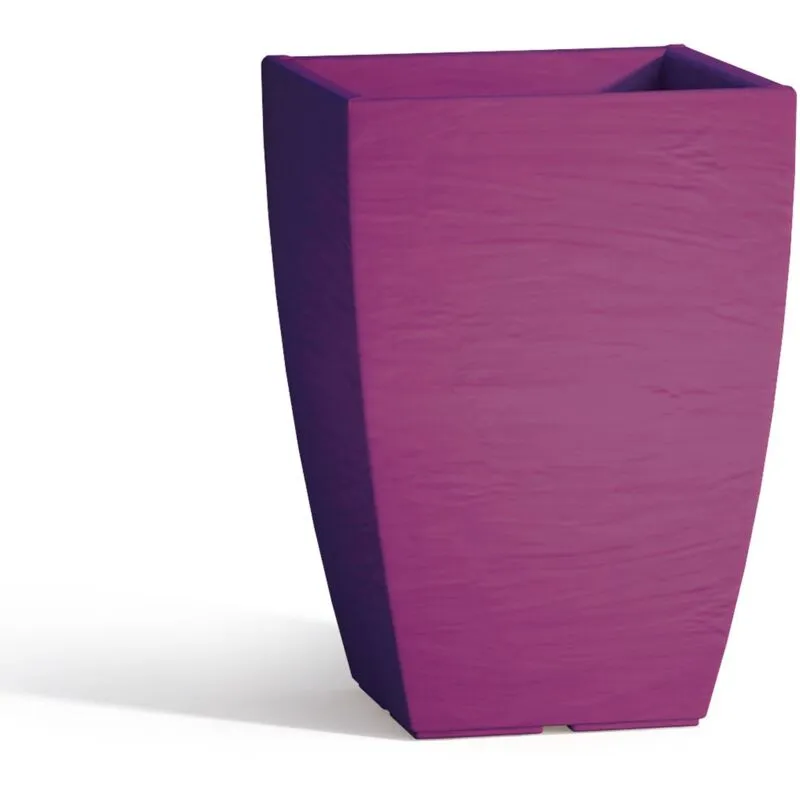 Tekcnoplast - Vaso in resina mod. Aloe quadrato 27X27 cm h 40 viola