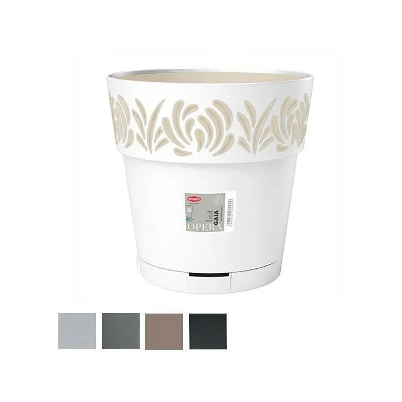  - Vaso Gaia Tondo Ris.Acqua Bianco 25 h 25 Stefanpl