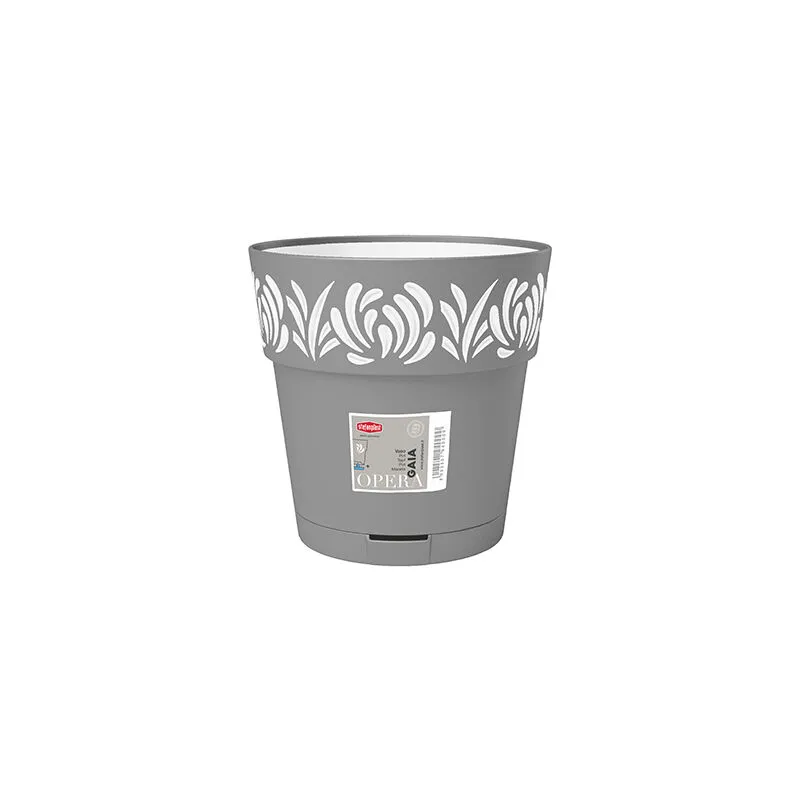  - Vaso Gaia Tondo Ris.Acqua Grigio 25 h 25 Stefanpl