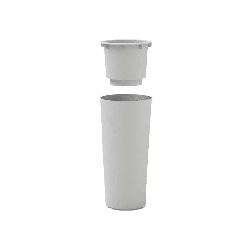 Vaso Cache-pot Veca Clou Rotondo Altezza 85 cm- con Cache Pot removibile - Colore: Bianco