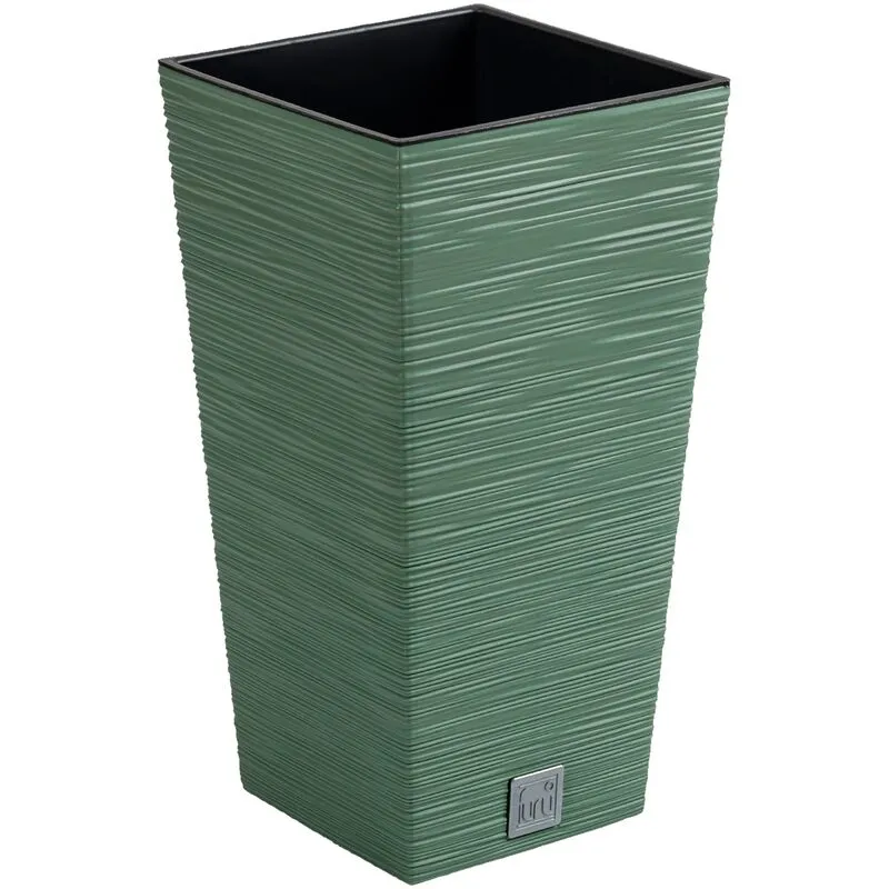 Vaso con riserva acqua 34x34x66cm Verde tierra - furu