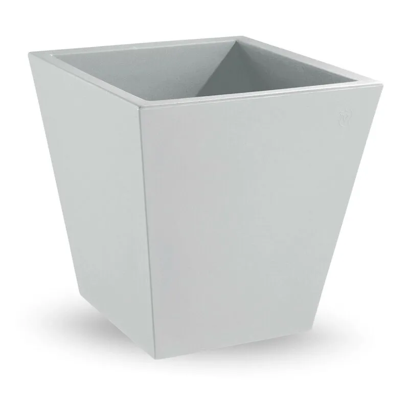 Vaso quadrato in resina "Single" 45 cm. Bianco