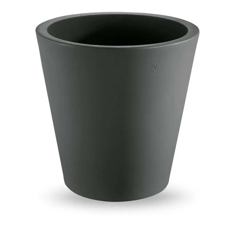 Veca - Vaso rotondo in resina 'Single' 45 cm. Antracite