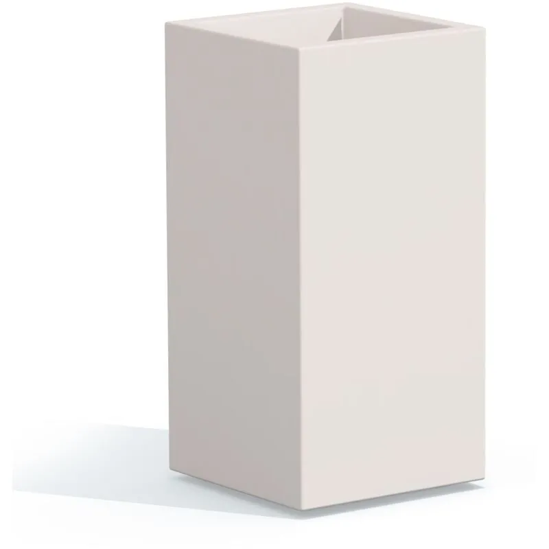 Vaso Cube Top Bianco in Polimero Monacis - Cm 40X40X80 h