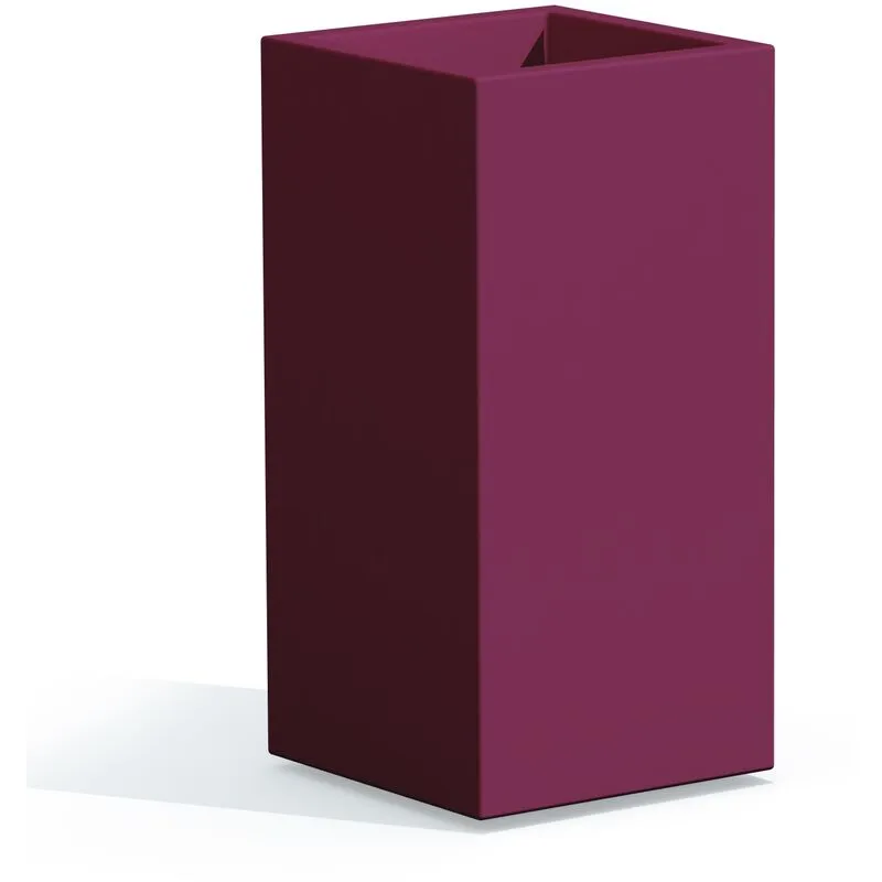 Vaso Cube Top Viola in Polimero Monacis - Cm 40X40X80 h