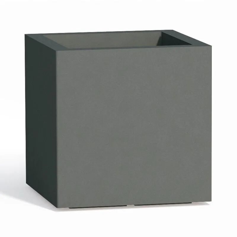 Vaso quadrato in resina h 40 mod. Cube 40x40 cm grigio