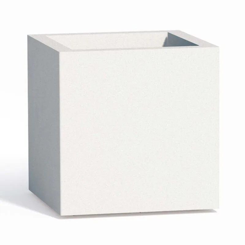 Idralite - Vaso quadrato in resina h 40 mod. Cube 40x40 cm bianco