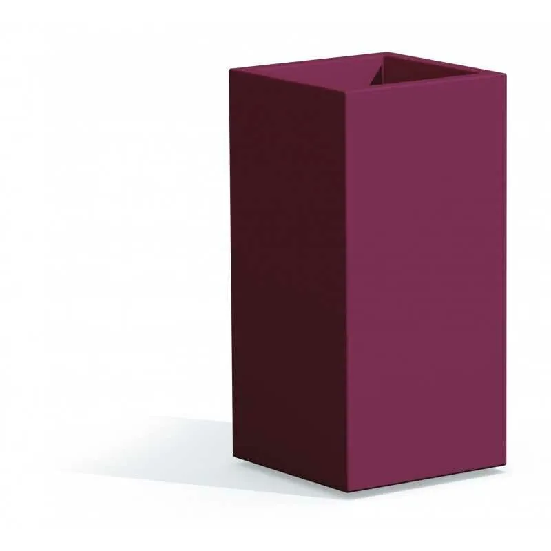 Vaso Cube Top Viola in Polimero Monacis - Cm 40X40X80 h