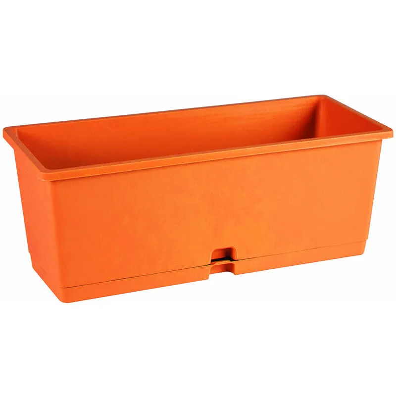 Idel - Vaso da Appoggio Rettangolare Cassetta Colorata Tirreno Mini con Sottovaso Colore: Arancione