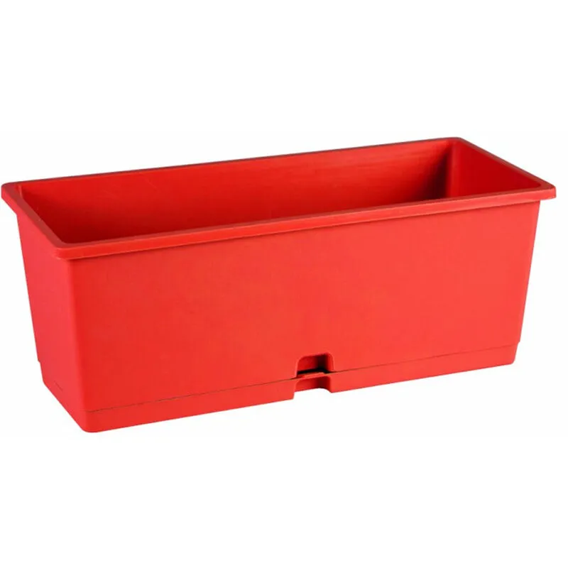 Idel - Vaso da Appoggio Rettangolare Cassetta Colorata Tirreno Mini con Sottovaso Colore: Rosso