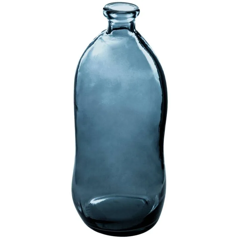 Atmosphera - Vaso uly in vetro riciclato blu tempesta h73cm - vaso bottiglia, vetro riciclato, tempesta, dimensioni d. 34 x h. 73 cm créateur