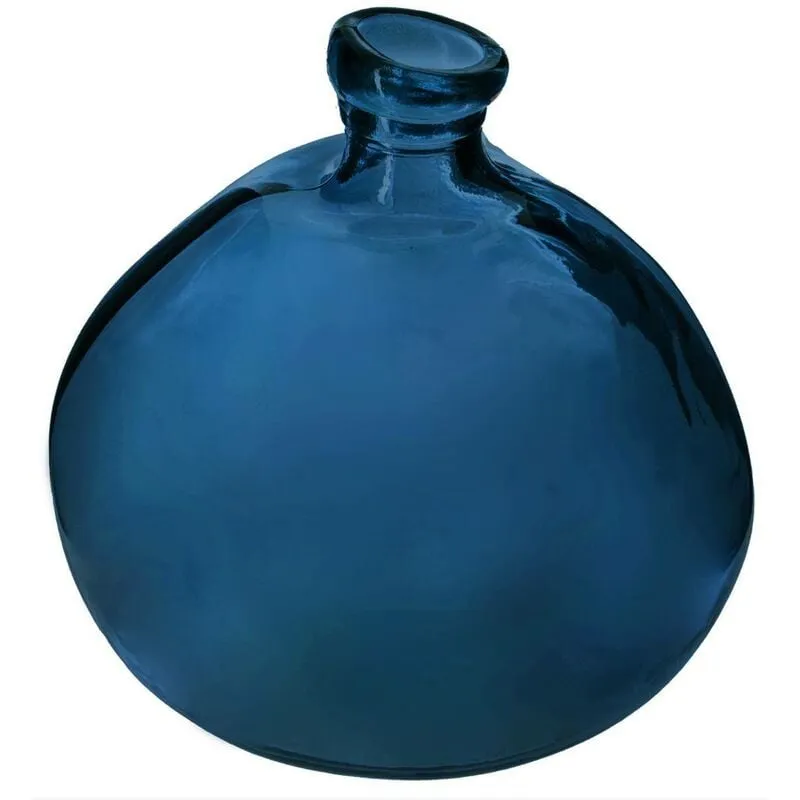 Atmosphera Créateur D'intérieur - Vaso rotondo Uly in vetro riciclato blu tempesta D45cm