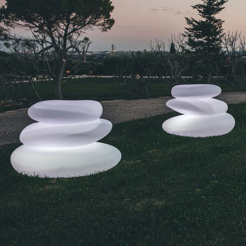 Vaso lampada complemento d'arredo in resina 75X62X47 h Mod. Eden Pot Led Luce Bianca