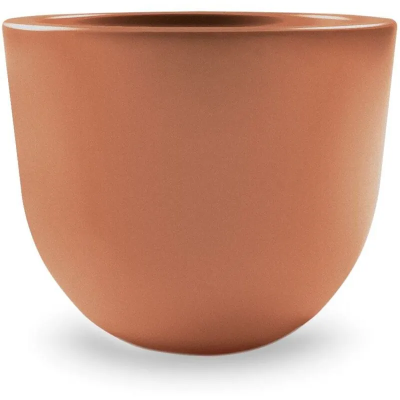 Vaso rotondo in resina 'Eggy' 35 cm. Terra di Siena