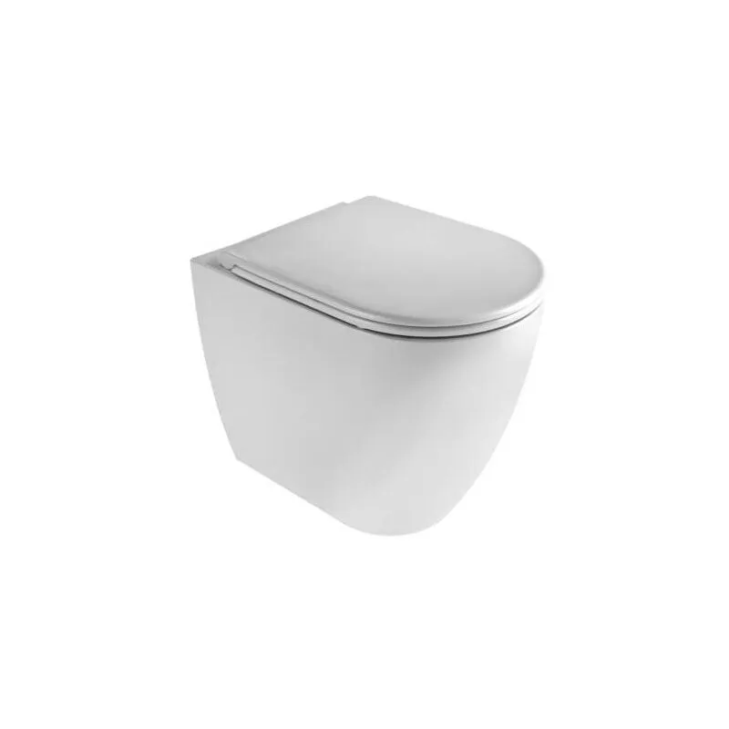 Caesaroo - Vaso filomuro in ceramica 35,5x53,5 bianco lucido - Azzurra Ceramica Comoda - Senza copri wc