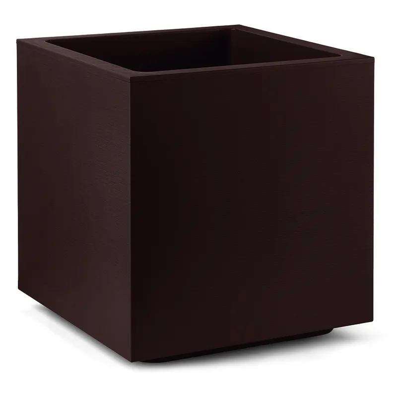 Veca - Vaso fioriera quadrato cubo matheria in plastica con ruote 50CM vari colori - Color: bronzo