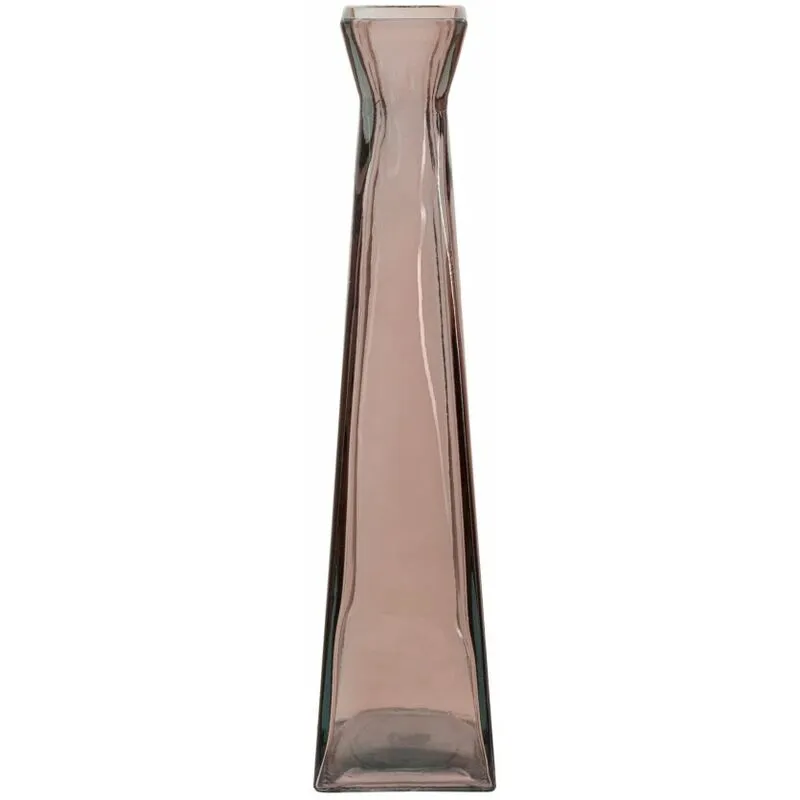 Mauroferretti - vaso florero piramide vetro riciclato pink cm 13X55 (made in spain)