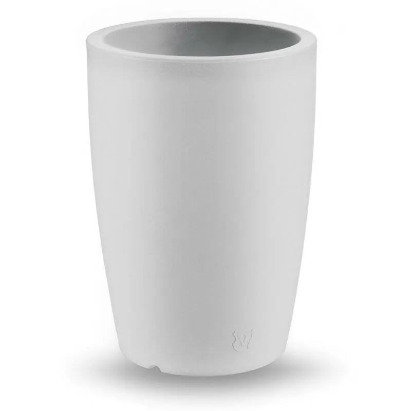 Vaso quadrato in resina 'Genesis' h. 40 cm. Bianco