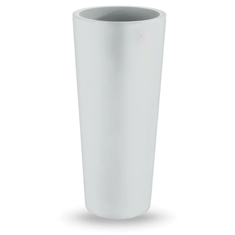 Veca - Cache pot rotondo in resina Genesis h. 150 cm. Bianco - Bianco