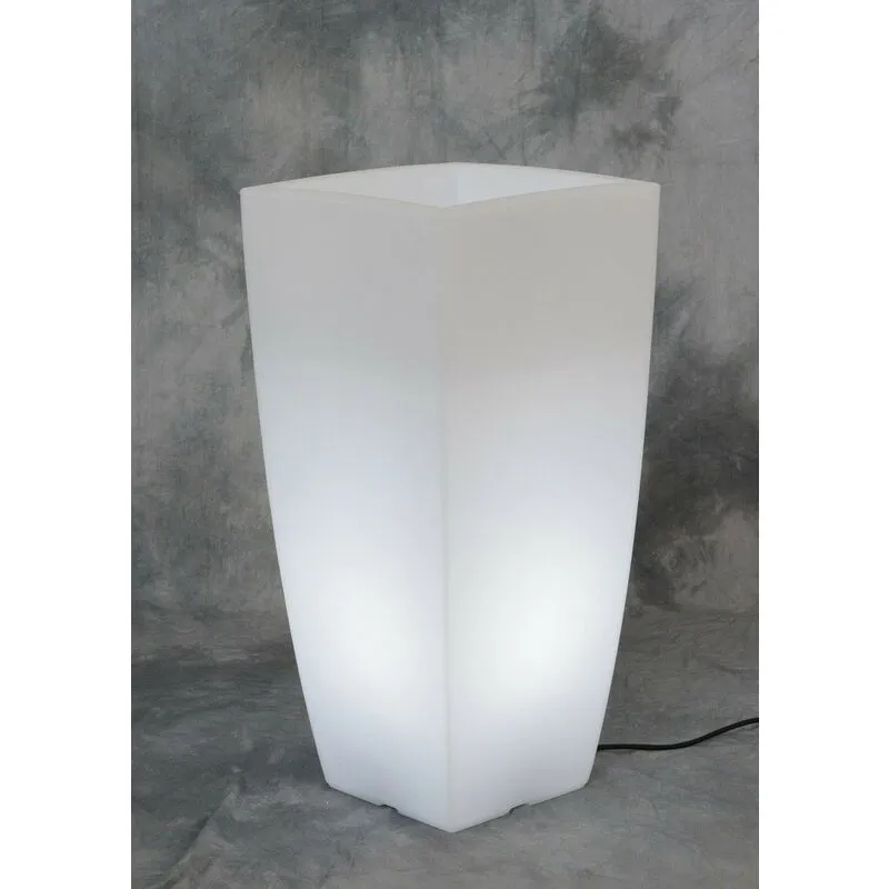 Vaso home light quadro bianco con luce giardino arredo esterno - Salone