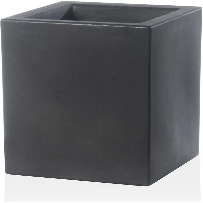 Tulli - Vaso 50x50x50cm in Resina Schio Cubo Essential 50 Antracite