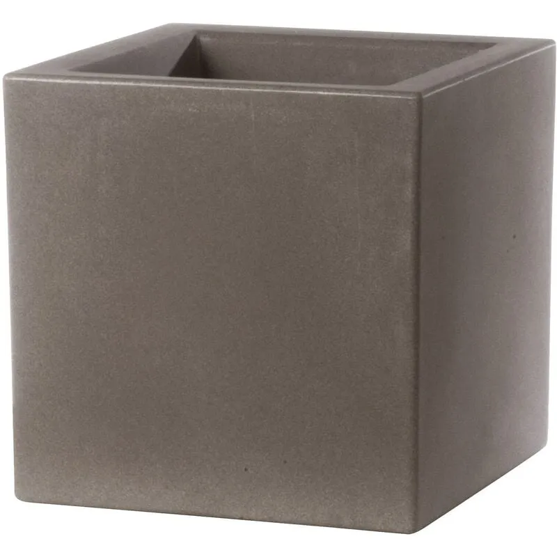 Vaso 25x25x25cm in Resina Tulli Schio Cubo Essential 25 Cappuccino