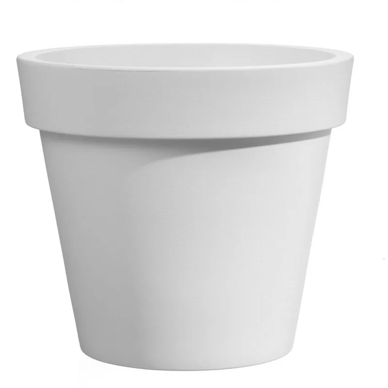 Vaso rotondo in resina 'Easy' 35 cm. Bianco