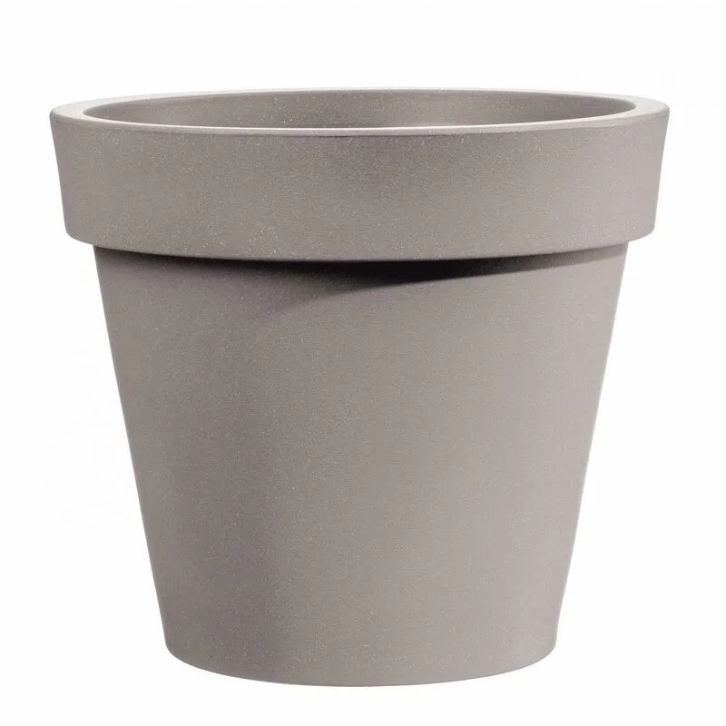 Veca - Vaso rotondo in resina Easy 65 cm. Taupe - Taupe