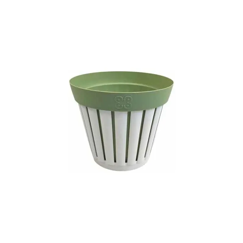 Vaso Linea Kreta D30 Bianco/ Verde Pallido Ecoplast