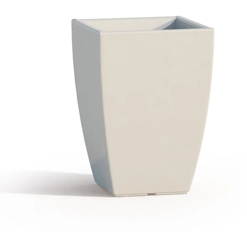 Vaso in Polimero Monacis Prisma Square Bianco - cm 33X33 - h 50 cm.