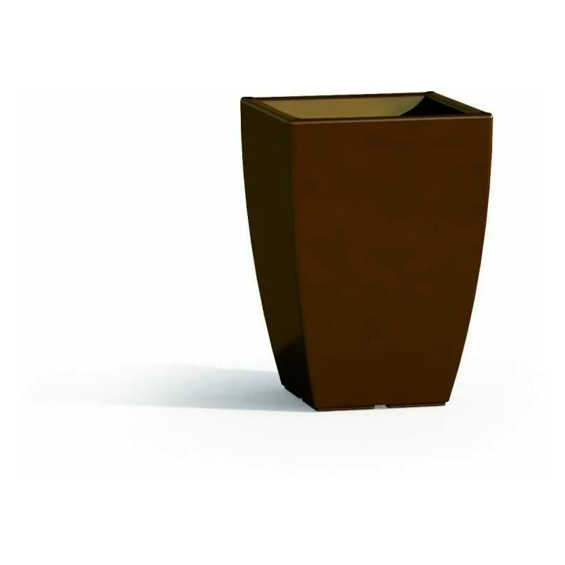 Vaso in Polimero Monacis Prisma Square Marrone - cm 33X33 - h 50 cm.