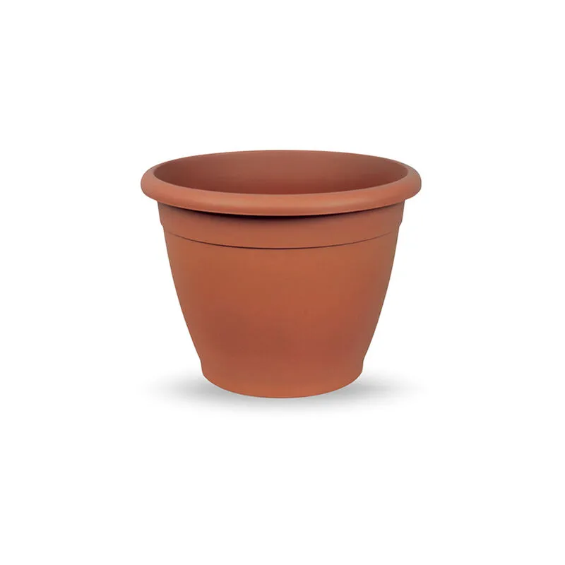 Vaso in plastica rotondo da giardino diametro 35 cm terracotta