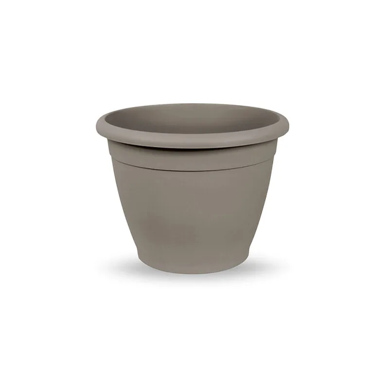 Vaso in plastica rotondo da giardino diametro 30 cm avana